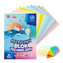 ASTRAPAP Skicár s farebnými papiermi, 170g/m², 10 listov - pastelové odtiene