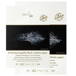 SMLT Yupo Skicár 155 g/m², 10 listov - syntetický papier, čierny