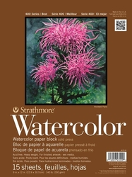 Strathmore Watercolor, s400, Skicák 300 g/m², 15 listov