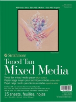 Strathmore Toned Tan Mix Media, s400, Skicár 15,2x20,3 cm, 300 g/m², 15 listov