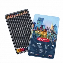 Derwent Procolour umelecké pastelky, sada 12 ks