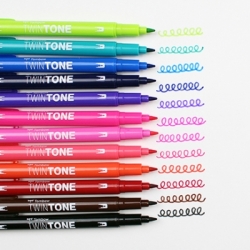 Tombow TwinTone popisovače, sada 12 ks - jasné farby - kopie