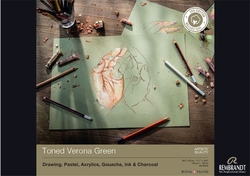  Rembrandt Toned Verona Green, Skicár tónovaný zelený 180 g/m², 50 listov