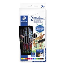 Staedtler Design Journey Super Soft Farebné pastelky extra mäkká tuha, sada 12 ks