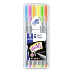 Staedtler Triplus Neon liner, sada 6 ks - neónové farby