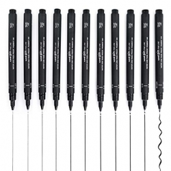 Uni PIN Fineliner Drawing Pen, tenké linery, sada 8 ks