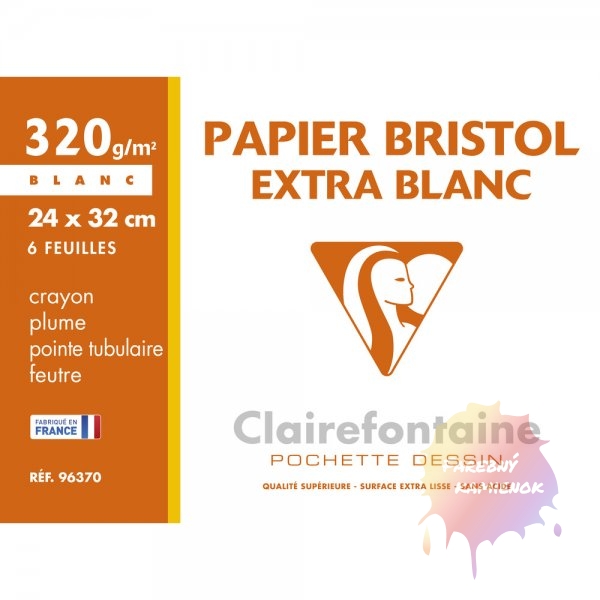 Clairefontaine Bristol Skicár 24 x 32 cm, 320 g/m², 6 listov