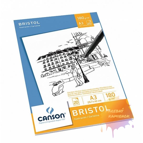 Canson Bristol Skicar, A3, 180 g/m², 20 listov