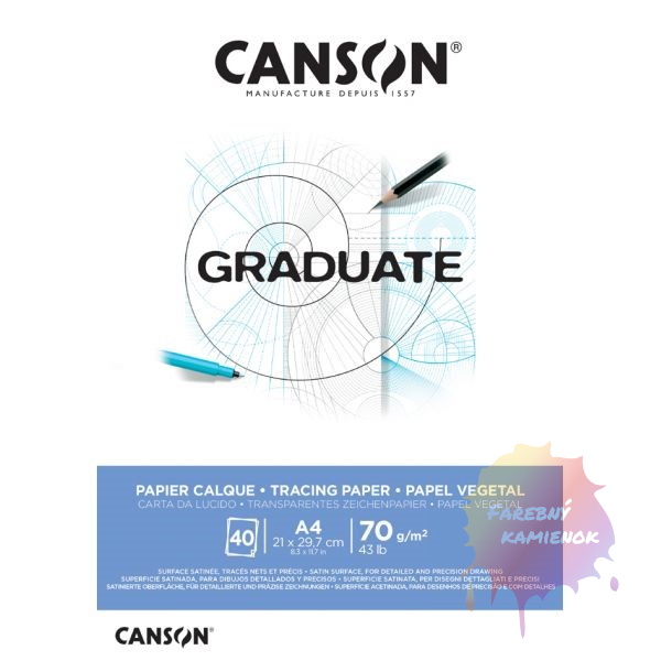 Canson Calque Skicár 70 g/m², 40 listov, pauzovací papier