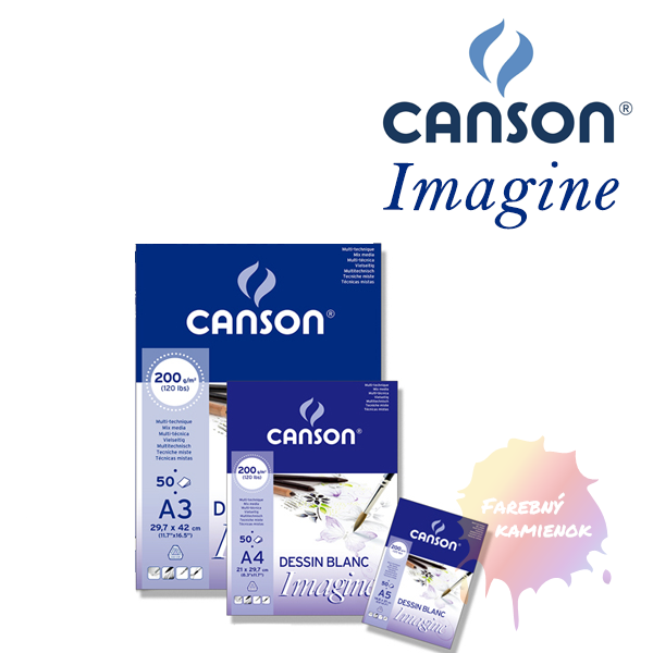 Canson Mix Media Imagine, Skicar 200 g/m², 50 listov