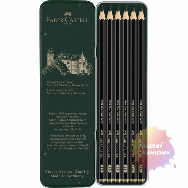Faber-Castel Pitt Matt, Grafitové ceruzky, sada 6 ks - matné