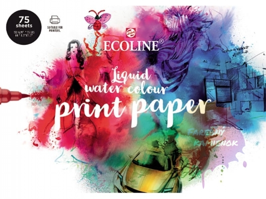 Ecoline Watercolour Print Paper blok, 75 listov, 150 g/m2