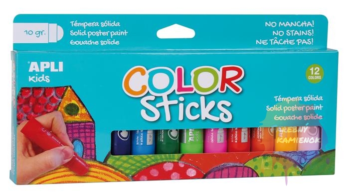 Apli Colors Stick Temperové farby v pere 12 ks