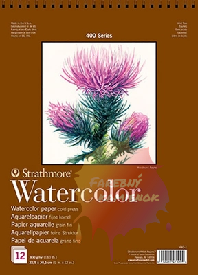 Strathmore Watercolor 300 g/m2, 12 listov - rôzne veľkosti