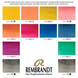 Royal Talents Rembrandt Akvarelové farby, sada 12 ks - granulujúce s tmavým tónom