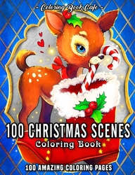 100 Christmas Scenes - Coloring Book Cafe