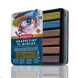 Derwent Graphitint XL Blocks, Grafitové bloky XL farebné, sada 6 ks