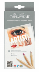 Cretacolor Artist Studio Faces akvarelové pastelky, sada 12 ks - pleťové odtiene