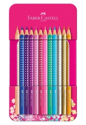 Faber Castell Sparkle Pastelky trojhranné, sada 12 ks - základné odtiene