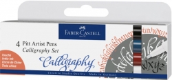 Faber Castel PITT Artist Pen, kaligrafický popisovač, sada 4 ks