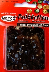 Meyco Pailletten Flitre lomené priemer 6 mm, sada 15 g/cca 1400 ks - metalické