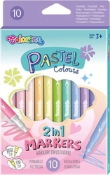 Colorino Pastel Marker 2v1 obojstranné fixy, sada 10 ks - pastelové farby