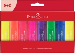 Faber-Castell Zvýrazňovač Superfluo 1546/8 set 6+2 pap.krabička
