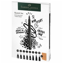 Faber-Castell Sketch Set Sada 8 linerov Pitt Artist Pen + skicár A6