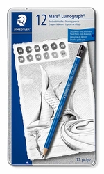 Staedtler Mars Lumograph grafitové ceruzky, sada 12 ks