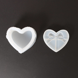 Silikónová forma Geóda oválna Srdiečko, 9 x 7,5 x 4,5 cm