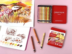 Caran d´Ache Neocolor II - akvarelové voskové pastely, sada 10 ks - teplé odtiene