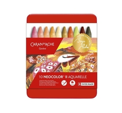 Caran d´Ache Neocolor II - akvarelové voskové pastely, sada 10 ks - teplé odtiene
