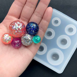 Silikónová forma dvojdielna Guľa, 6 veľkostí (priemer 9 - 25 mm)