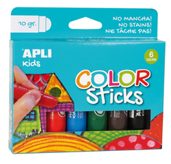 Apli Colors Stick Temperové farby v pere, sada 6 ks - základné farby