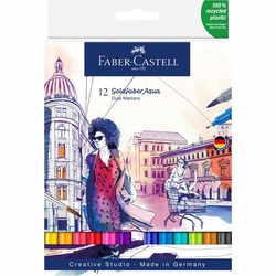 Faber-Castell Goldfaber Aqua Dual Marker obojstranný, akvarelový, sada 12 ks -  základné odtiene