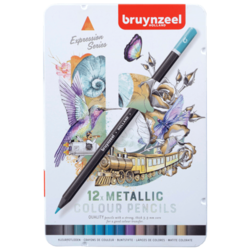 Bruynzeel Expression farebné pastelky, sada 12 ks - metalické odtiene
