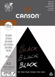 Canson Black Skicák 240 g/m², 20 listov, čierny