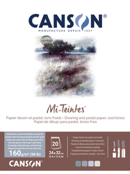 Canson Mi-Teintes Skicár 160 g/m², 20 listov, modrošedé odtiene