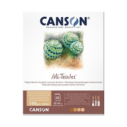 Canson Mi-Teintes Skicár 160 g/m², 20 listov, hnedé odtiene