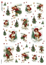 Paper Designs Ryžový papier na decoupage A4 - Vianoce / 0233