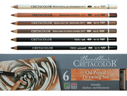 Cretacolor Oil Pensils, olejové ceruzky, sada 6 ks