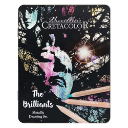 Cretacolor MegaColor The Brilliants Umelecké pastelky hrubé, sada 12 ks - metalické odtiene