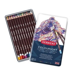 Derwent Coloursoft umelecké pastelky, sada 12 ks