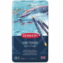 Derwent Inktense akvarelové pastelky, sada 12 ks