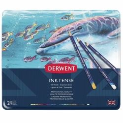 Derwent Inktense akvarelové pastelky, sada 24 ks