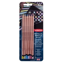 Derwent Metallic Bright, metalické pastelky, sada 6 ks