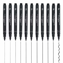 Uni PIN Fineliner Drawing Pen, tenké linery - čierna farba