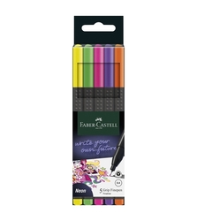 Faber-Castell Grip Finepen 0,4 mm popisovače, sada 5 ks - neónové odtiene