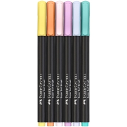Faber-Castell Black Edition Popisovače, sada 6 ks - pastelové odtiene