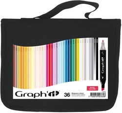 Graphit Marker obojstranná fixa, sada 36 ks - Basic